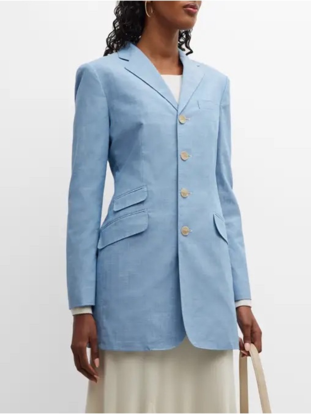 Polo by Ralph Lauren Long Chambray Cotton Blazer Jacket